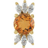 Golden Citrine Pendant in 14 Karat Yellow Gold Citrine and 0.25 Carat Diamond Pendant