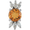Golden Citrine Pendant in Platinum Citrine and 0.25 Carat Diamond Pendant