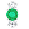 Platinum Emerald and 0.16 Carat Diamond Pendant