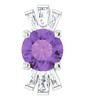 Platinum Amethyst and 0.16 Carat Diamond Pendant