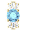 14 Karat Yellow Gold Aquamarine Gem and 0.16 Carat Diamond Pendant