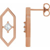 14 Karat Rose Gold 0.33 Carat Diamond Geometric Earrings