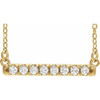 Lab Grown Diamond Necklace in 14 Karat Yellow Gold 0.16 Carat Lab Grown Diamond French-Set Bar 16 inch Necklace