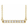 Lab Grown Diamond Necklace in 14 Karat Yellow Gold 0.25 Carat Lab Grown Diamond French-Set Bar 16 inch Necklace