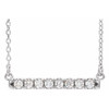 Lab Grown Diamond Necklace in 14 Karat  Gold 0.25 Carat Lab Grown Diamond French-Set Bar 16 inch Necklace