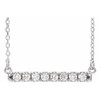 Lab Grown Diamond Necklace in 14 Karat  Gold 0.50 Carat Lab Grown Diamond French-Set Bar 16 inch Necklace