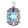 14 Karat White Gold Aquamarine Gem and 0.33 Carat Diamond Pendant