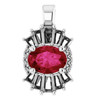 14 Karat White Gold Ruby and 0.33 Carat  Diamond Pendant