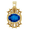 14 Karat Yellow Gold Sapphire and 0.33 Carat Diamond Pendant