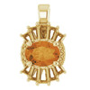 Golden Citrine Pendant in 14 Karat Yellow Gold Citrine and 0.33 Carat Diamond Pendant