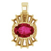 14 Karat Yellow Gold Ruby and 0.33 Carat Diamond Pendant