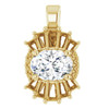 Sapphire Pendant in 14 Karat Yellow Gold Sapphire and 0.33 Carat Diamond Pendant