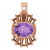 14 Karat Rose Gold Amethyst and 0.33 Carat Diamond Pendant