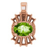 14 Karat Rose Gold Peridot and 0.33 Carat Diamond Pendant