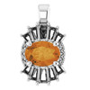 Golden Citrine Pendant in Platinum Citrine and 0.33 Carat Diamond Pendant