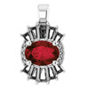 Red Garnet Gem in Platinum Mozambique Garnet and 0.33 Carat Diamond Pendant