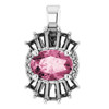 Pink Tourmaline Gem in Platinum Pink Tourmaline and 0.33 Carat Diamond Pendant