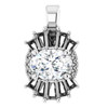 Sapphire Pendant in Platinum Sapphire and 0.33 Carat Diamond Pendant