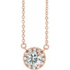 Genuine Diamond Necklace in 14 Karat Rose Gold 0.20 Carat Diamond 18 inch Necklace