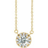 White Diamond Necklace in 14 Karat Yellow Gold 0.90 Carat Diamond 16 inch Necklace