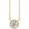 Lab Grown Diamond Necklace in 14 Karat Yellow Gold 0.60 Carat Lab Grown Diamond French-Set 16 inch Necklace