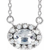 White Diamond Necklace in 14 Karat White Gold 0.60 Carat Diamond 18 inch Necklace