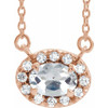 White Diamond Necklace in 14 Karat Rose Gold 0.60 Carat Diamond 18 inch Necklace