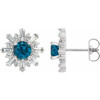 Genuine Topaz Earrings in Sterling Silver London Genuine Topaz and 0.75 Carat Diamond Earrings