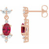 14 Karat Rose Gold Ruby and 0.40 Carat Diamond Earrings