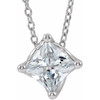 Real Diamond Necklace in Sterling Silver 0.50 Carat Diamond Solitaire 16 inch Necklace