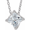 Genuine Diamond Necklace in Sterling Silver 0.75 Carat Diamond Solitaire 16 inch Necklace