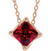 Ruby Necklace in 14 Karat Rose Gold Ruby Solitaire 16 18 inch Necklace