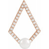 14 Karat Rose Gold Freshwater Cultured Pearl and 0.25 Carat Diamond Pendant