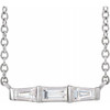 Real Diamond Necklace in Platinum 0.12 Carat Diamond Bar 18 inch Necklace