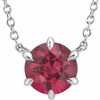 Ruby Necklace in Sterling Silver Ruby Solitaire 16 inch Necklace