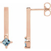 Topaz Earrings in 14 Karat Rose Gold London Topaz Bar Drop Earrings