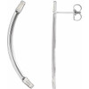 14 Karat White Gold 0.25 Carat Diamond Curved Bar Earrings