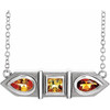 Multi-Gemstone Necklace in Platinum Multi-Gemstone Geometric Bar 18 inch Necklace