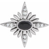 Black Onyx Gem in 14 Karat White Gold Onyx and .08 Carat Diamond Celestial Pendant