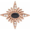 Black Onyx Gem in 14 Karat Rose Gold Onyx and .08 Carat Diamond Celestial Pendant