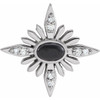 Black Onyx Gem in Sterling Silver Onyx and .08 Carat Diamond Celestial Pendant