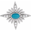 Turquoise Pendant in Sterling Silver Turquoise and .08 Carat Diamond Celestial Pendant