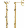14 Karat Yellow Gold 0.13 Carat Diamond Vintage Inspired Dangle Earrings