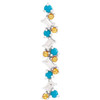 Multi Gemstone Pendant in 14 Karat White Gold Turquoise, Honey Topaz and 0.12 Carat Diamond Scattered Bar Pendant