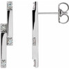 14 Karat White Gold 0.10 Carat Diamond Bar Earrings