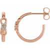 14 Karat Rose Gold .08 Carat Diamond Infinity Inspired Hoop Earrings
