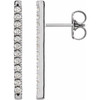 Sterling Silver 0.33 Carat Diamond French Set Bar Earrings
