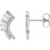 Platinum 0.33 Carat Diamond Curved Fan Earrings