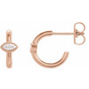 14 Karat Rose Gold 0.13 Carat Diamond Hoop Earrings