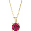 Ruby Necklace in 14 Karat Yellow Gold Ruby 16 inch Necklace